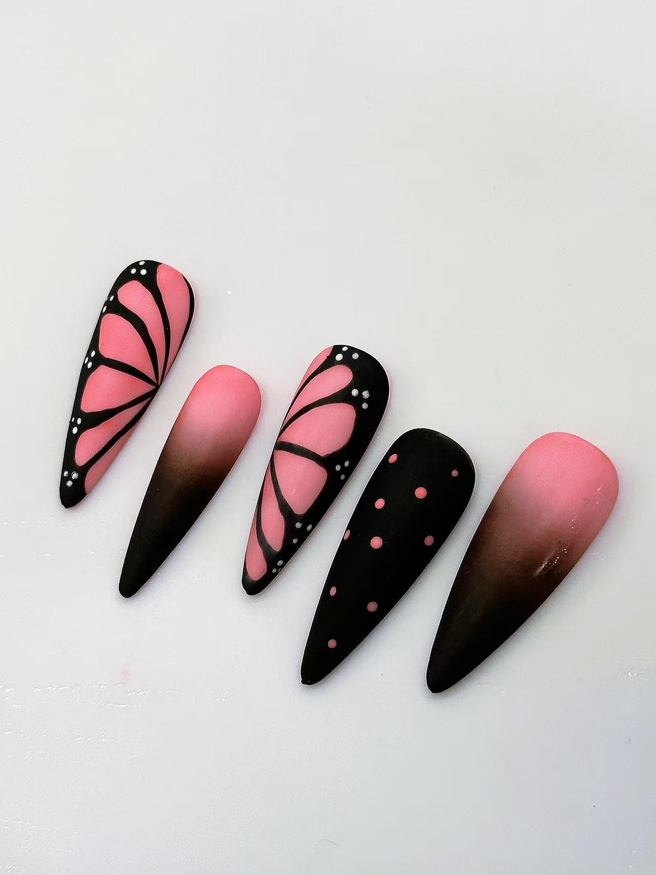Pastel Fireworks Glitter Medium Coffin Press On Nails - handmade custom press-on nails main product photo